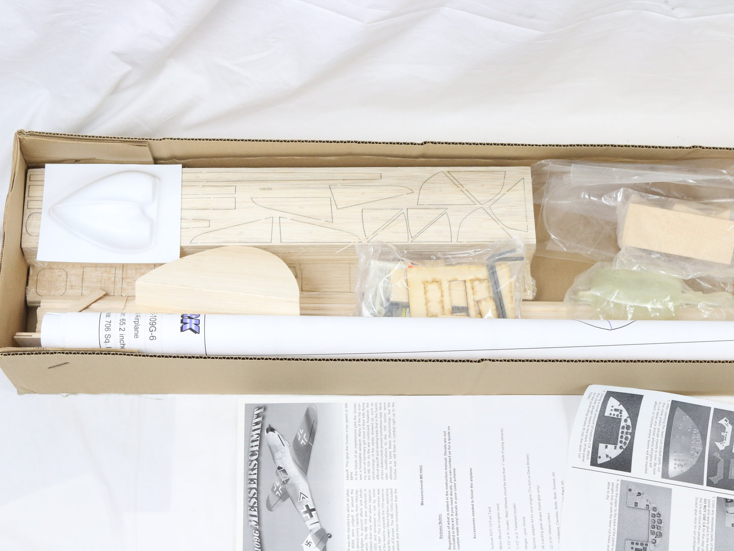 Skyshark Me-109g Messerschmitt 1/6 Scale Balsa Plywood 65.2" Wingspan