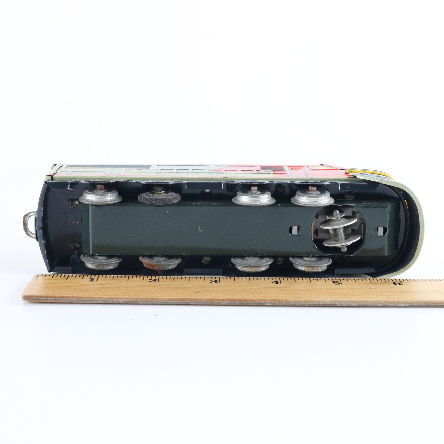 Santa Fe 2356 Diesel Locomotive Red & Yellow Battery Tin Litho Sakai? 7” Nomura? bright ATSF battery-powered engine