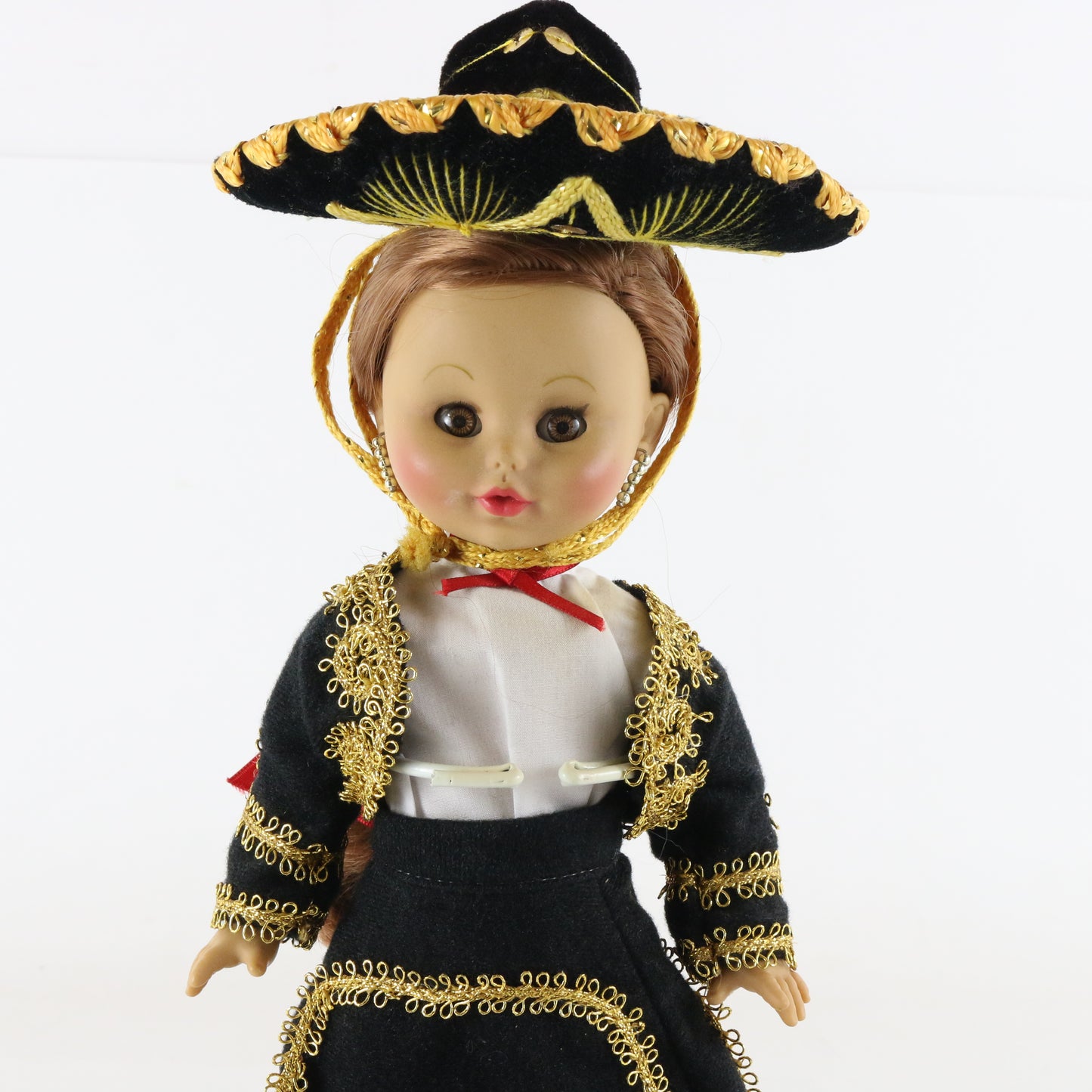 Vintage Munecas Eny Mexican Mariachi Doll Blinking Eyes 12.5" Vinyl Doll W/ Hat