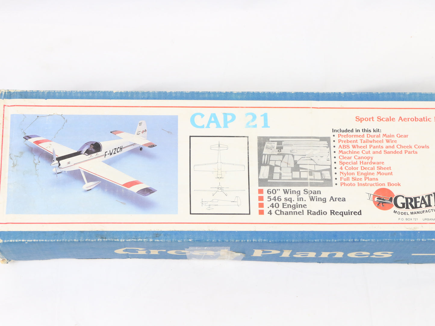 Great Planes Cap 21 .40 Aerobatic 60" Wingspan Wood RC Kit