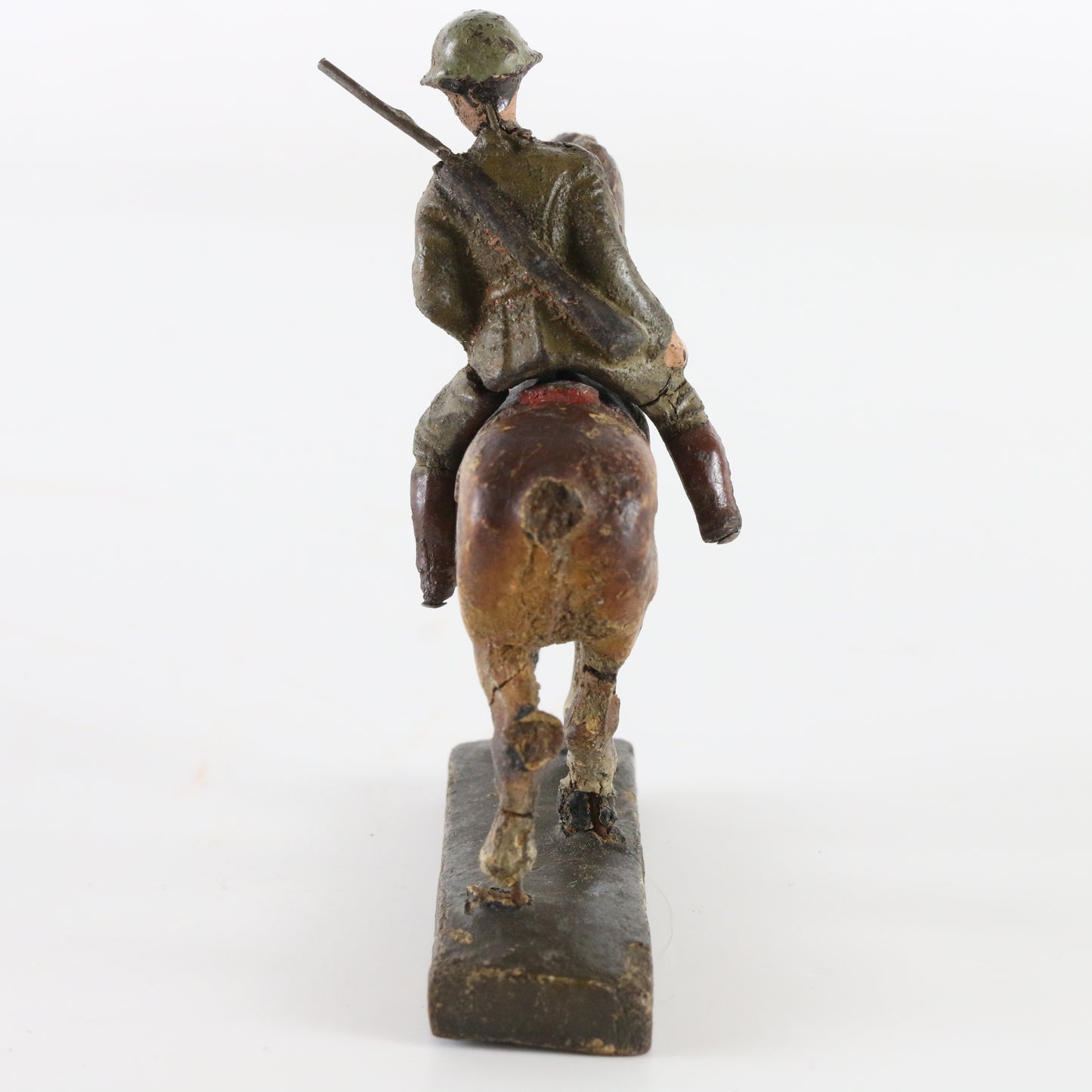 Vintage Lineol WW1 Horse W/ Riding Soldier Composite Figure 2" Germany