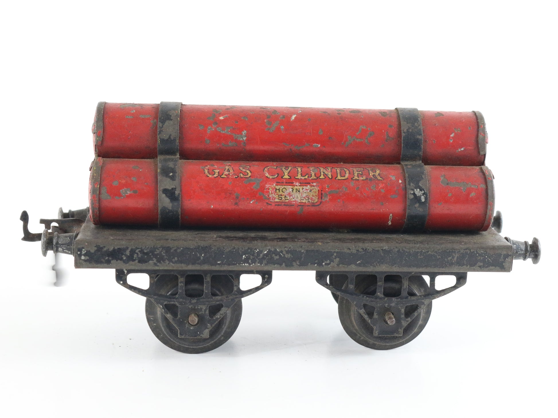 LMS Gas Cylinder Wagon Freight Car Red Hornby Meccano O Model Train unique tanker wagon for British rail
