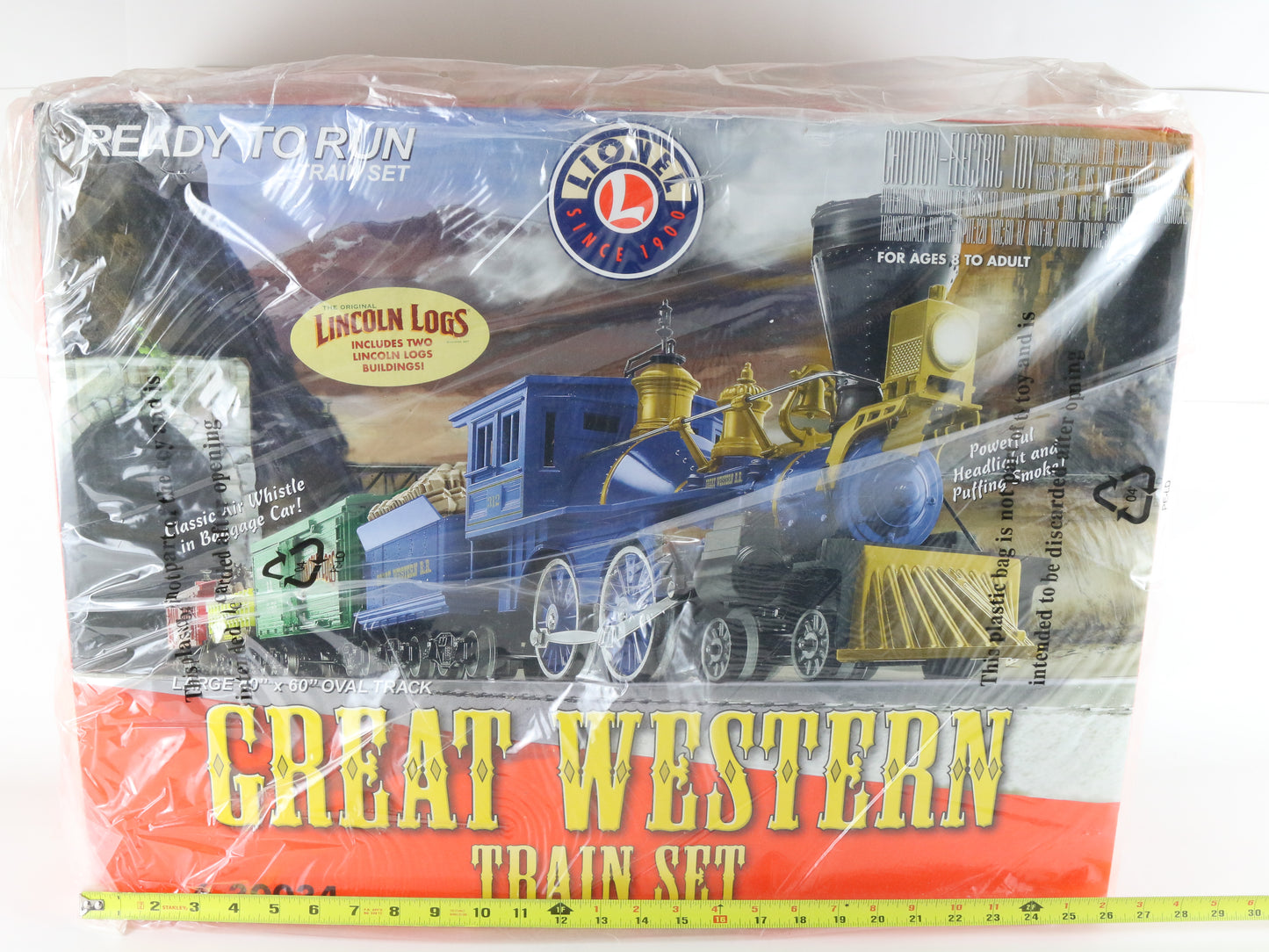 Lionel O 6-30034 Great Western Lincoln Logs Large Train Set Hasbro