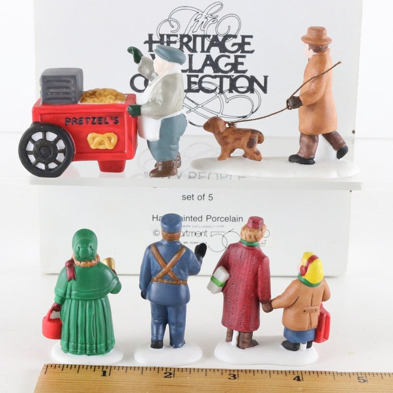 Dept 56 Heritage Village City People Set Of 5 Porcelain Christmas Figures 5965-0