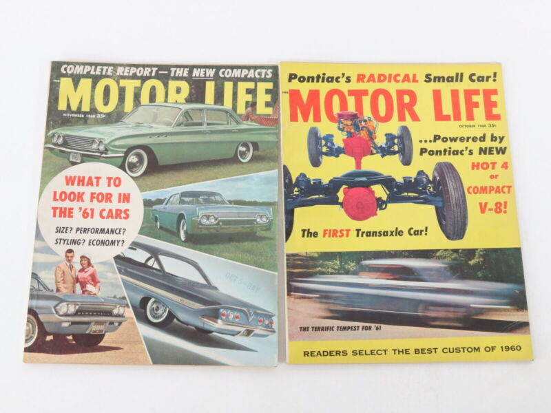 Lot Of 5 Motor Life MAGAZINE Vintage AUTOMOBLIA Sep Oct Nov Dec 1960 35c