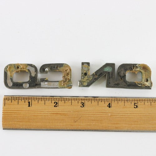 Vintage Ford Bronco Silver Plastic Nameplate Emblem Badge FOR PARTS INCOMPLETE