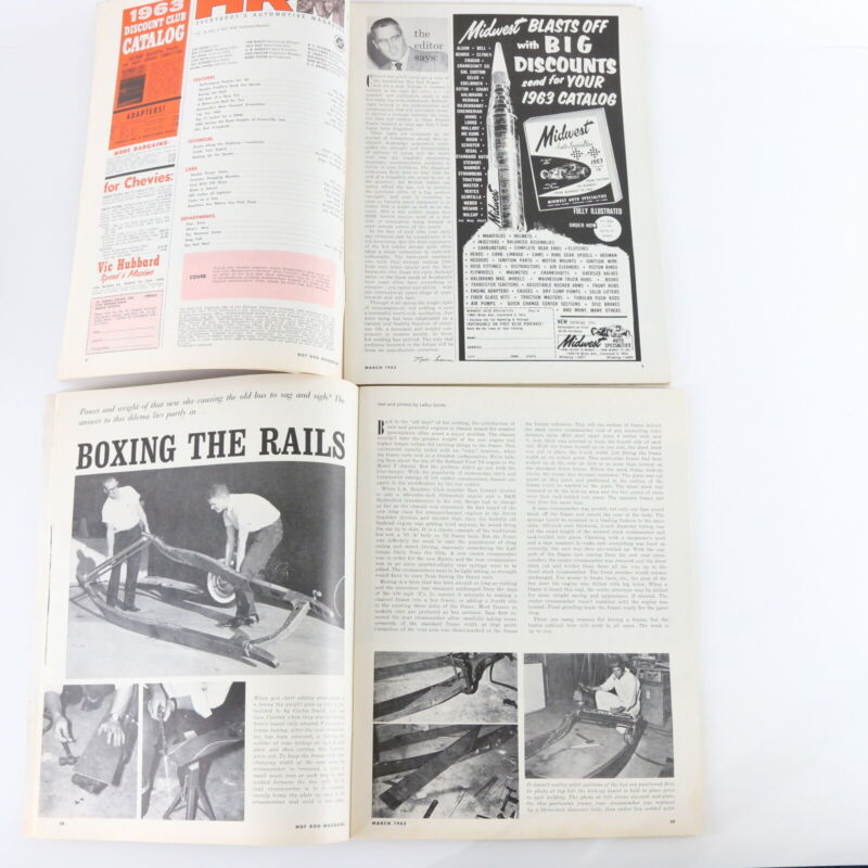 Lot Of 4 Hot Rod Pontiac Super 421 V8 March 1963 Vintage Car Magazines