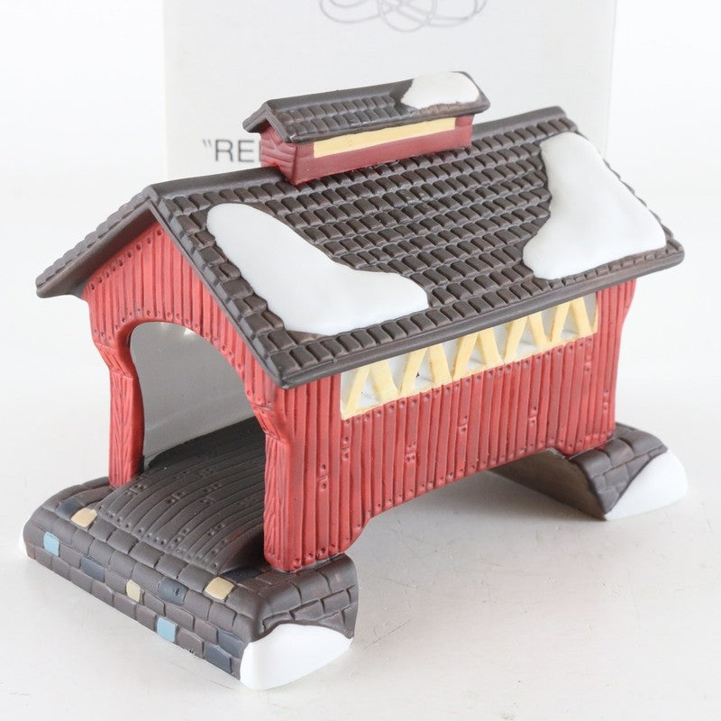 Dept 56 Heritage Village Maple Creek Red Covered Bridge Christmas 5987-0
