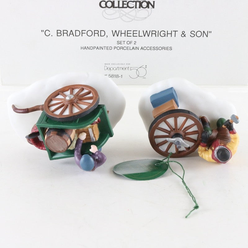 Dept 56 Heritage Village C Bradford Wheelwright Son Set Of 2 Accessories 5818-1