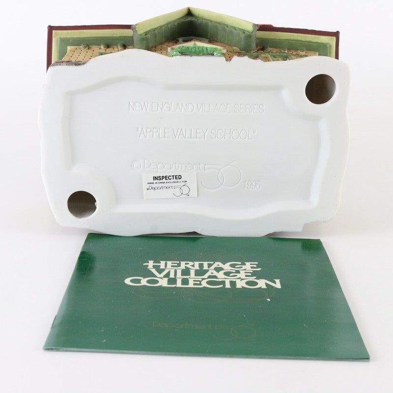 Dept 56 New England Village Apple Valley School Xmas Building 56172