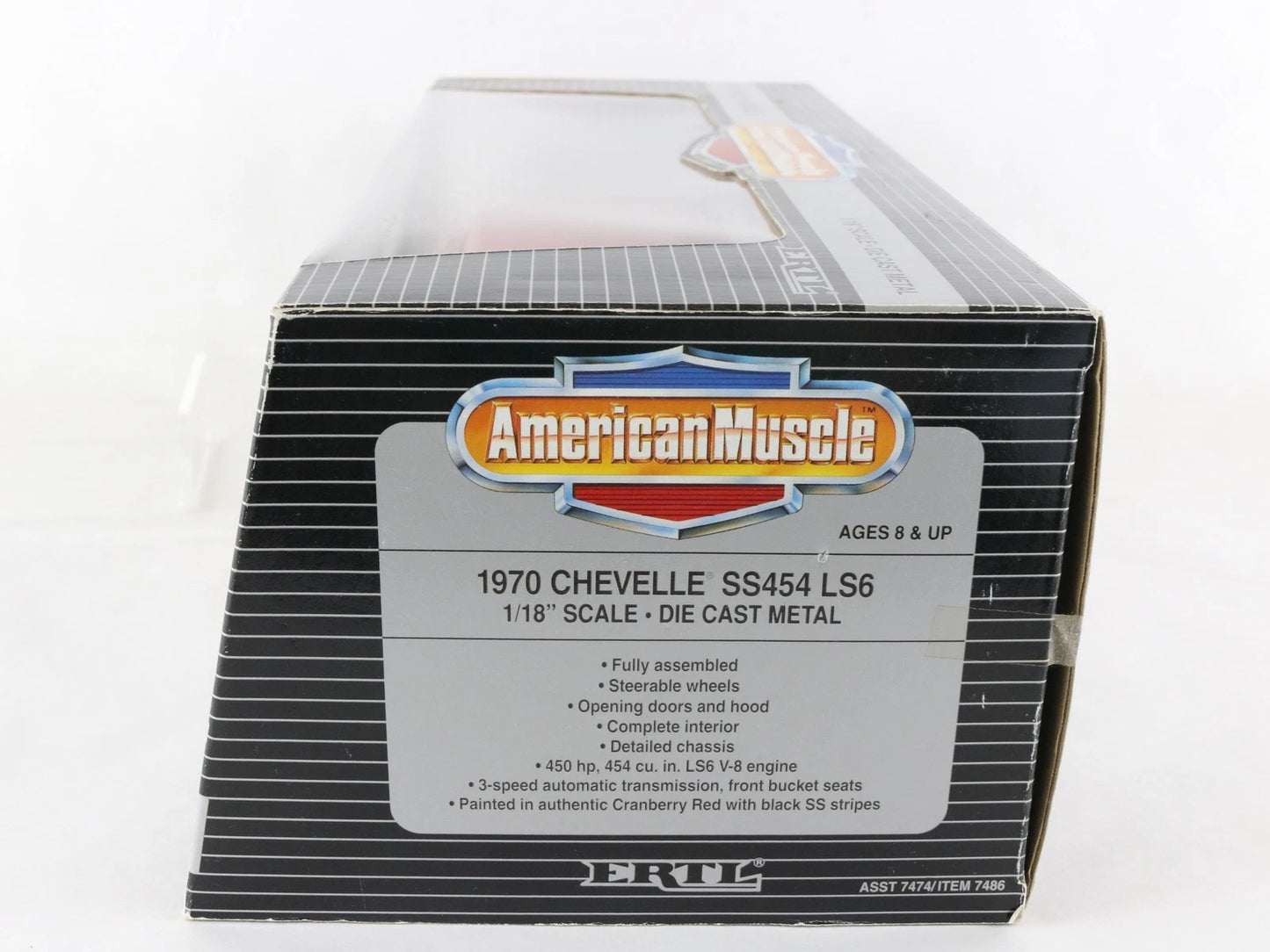 1970 Chevelle SS 454 LS6 Red Black ERTL American Muscle 1:18 Diecast Car 7486