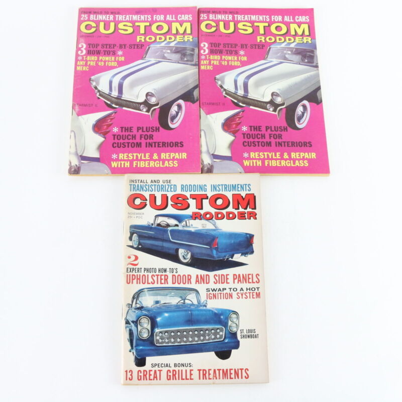 Lot Of 3 Custom Rodder November & December 1962 Vintage Car Magazines