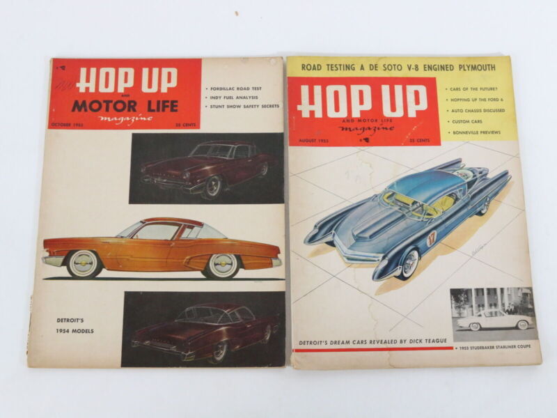 Lot Of 6 Hop UP & Motor Life Vintage HOT ROD Car Magazines Sep Oct Aug Nov 1953