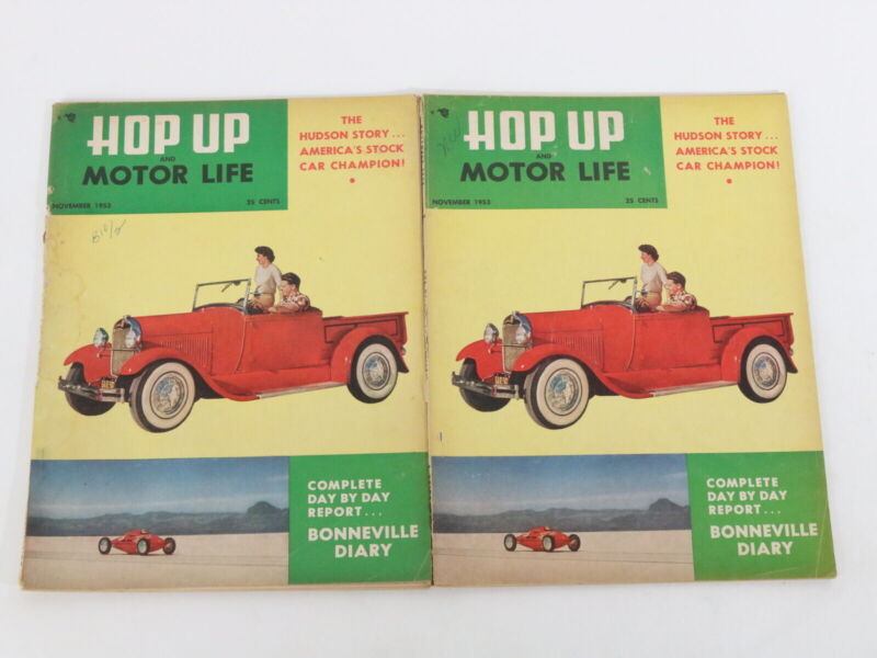 Lot Of 6 Hop UP & Motor Life Vintage HOT ROD Car Magazines Sep Oct Aug Nov 1953