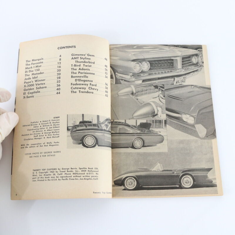20 Top Customs George Barris Spotlite 526 Vintage Hot Rod Magazine 1962