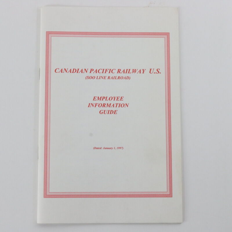 Canadian Pacific Cp Soo Line Employee Information Guide Book January 1 1997