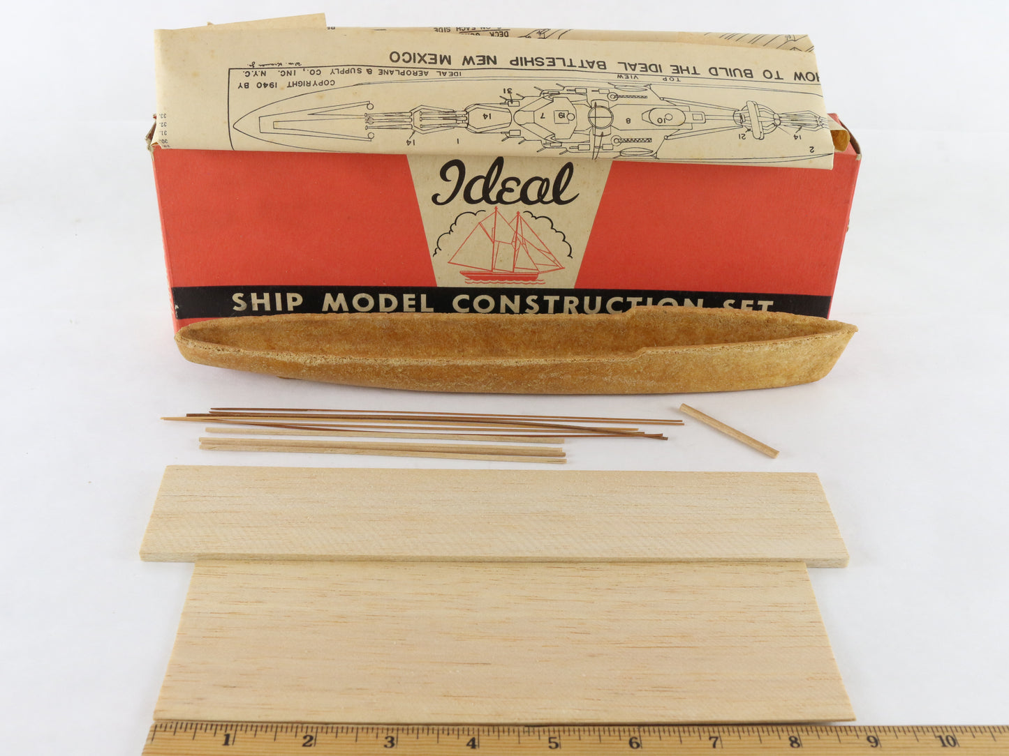 Battleship New Mexico Ideal Vintage Wood Ship Kit 117
