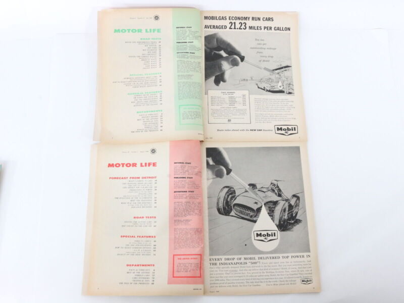 Lot Of 5 Motor Life Vintage Car Magazines June July August 1960 35c