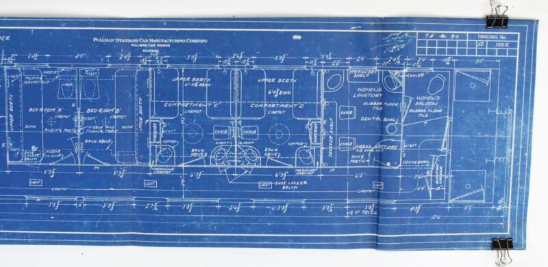 74-B-90 Floor Plan 4057-8 Section 6494 Pullman 1-Car Blueprint 41���