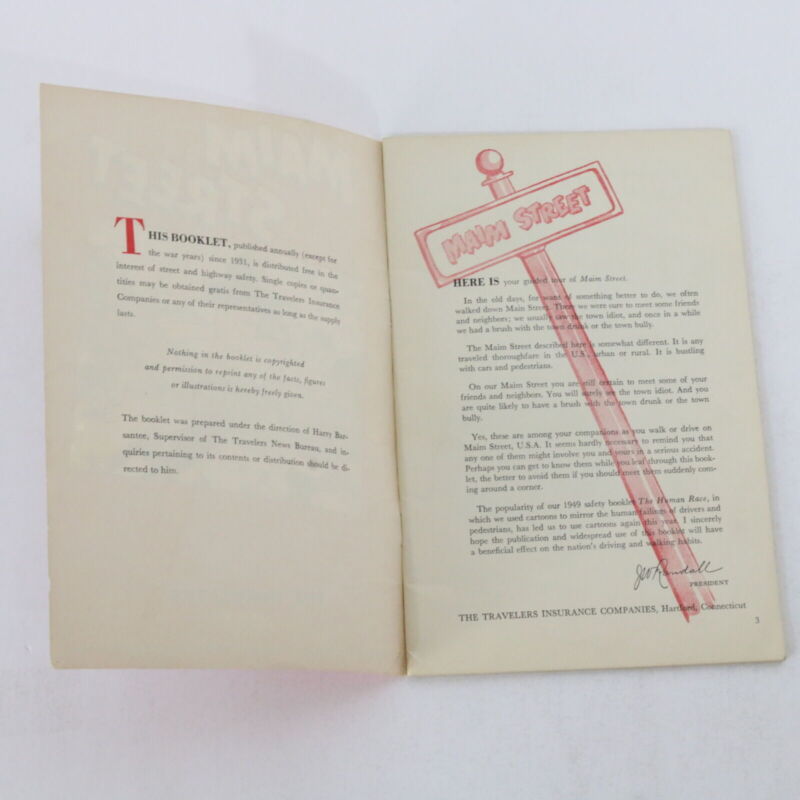 Maim Street The Travelers 1950 Street & Highway Accident Data Vintage Booklet