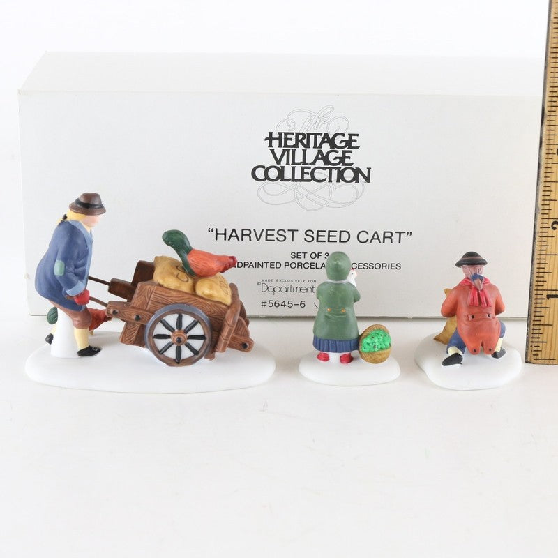 Dept 56 Heritage Village Harvest Seed Cart Set Of 3 Christmas Accessories 5645-6