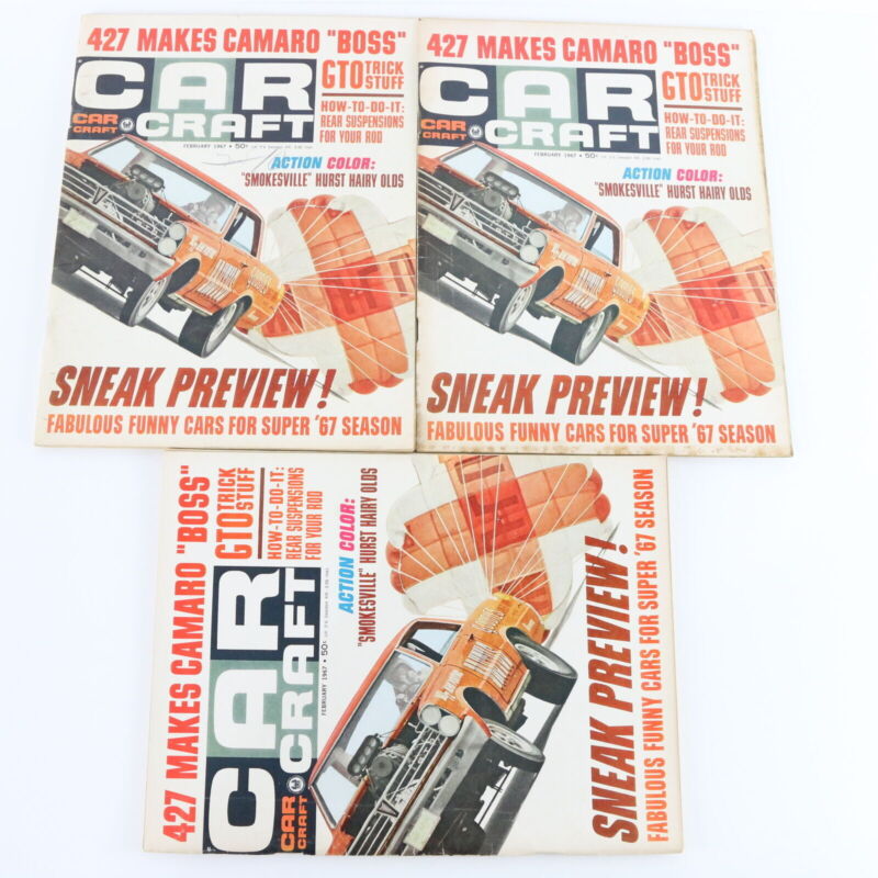 Lot Of 6 Car Craft January & February 1967 Vintage Car Magazines