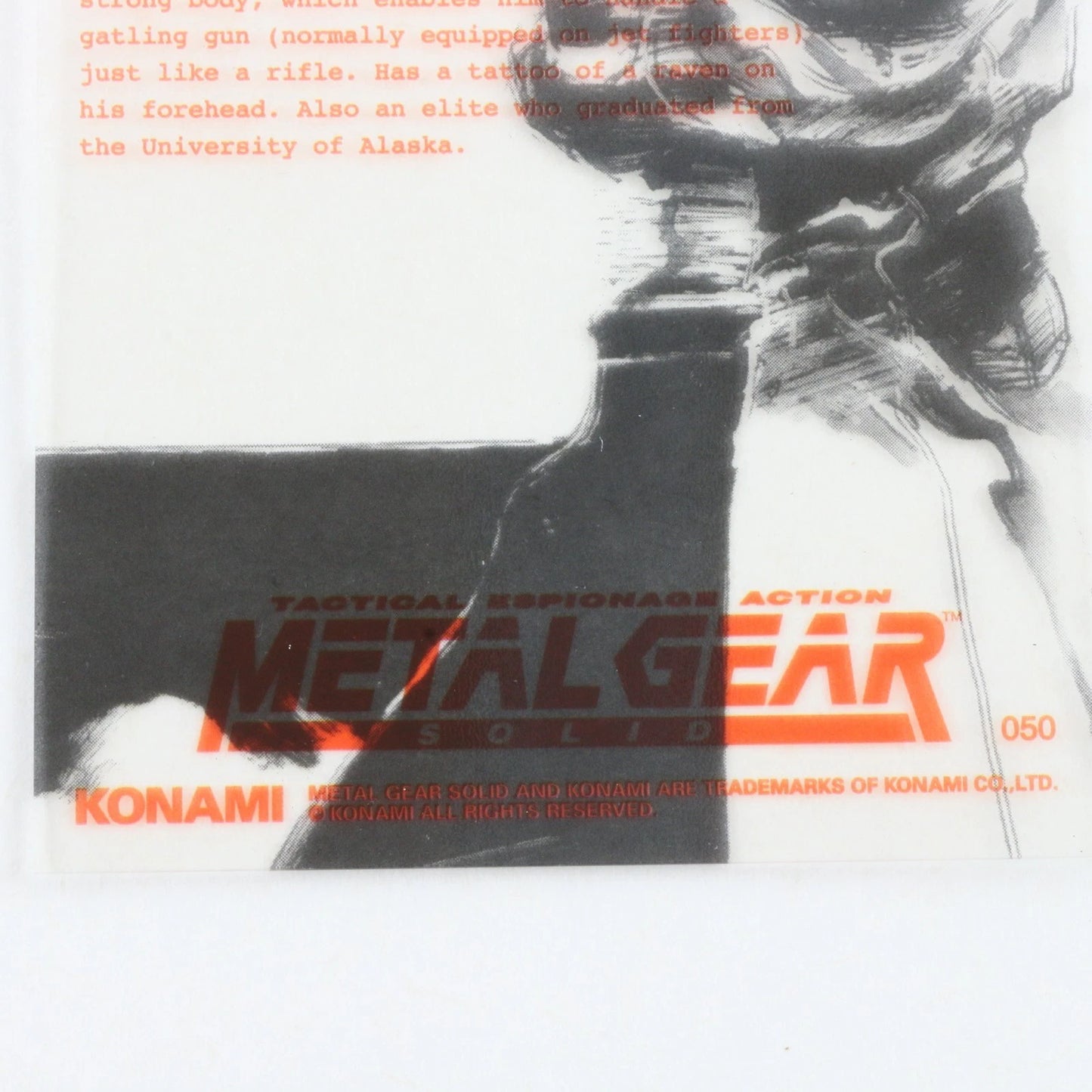Metal Gear Solid Trading Card 050 Vulcan Raven TR-VR 3310 Konami Silver