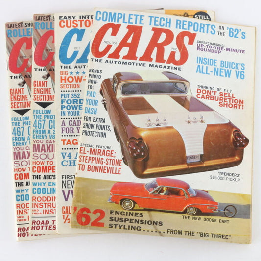 Lot Of 4 Cars Automotive Sept Oct Nov 1961 Vintage Car Magazines