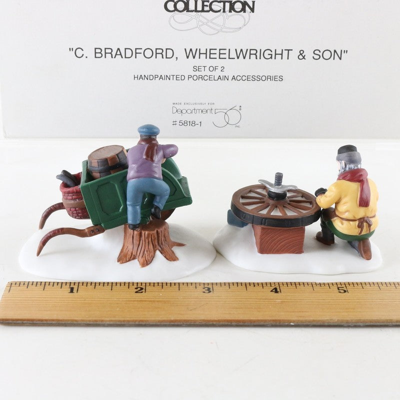 Dept 56 Heritage Village C Bradford Wheelwright Son Set Of 2 Accessories 5818-1