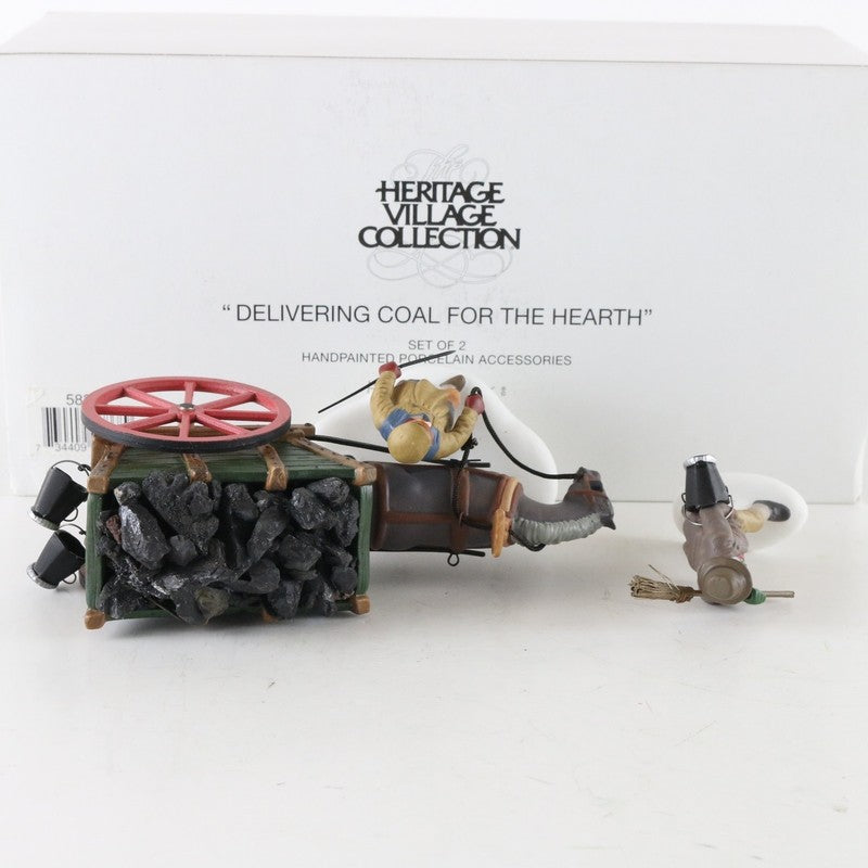 Dept 56 Heritage Village Delivering Coal For The Hearth Set Of 2 58326
