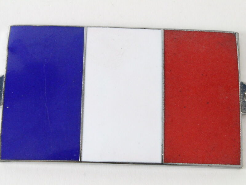 Enameled French Flag 2.25" For Car Emblem Badge