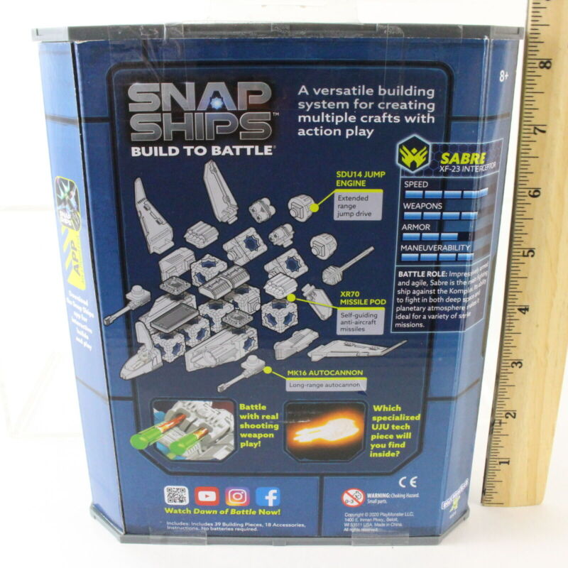 Sabre XF-23 Interceptor & Klik Figure Snap Ships Kit Play Monster 9505