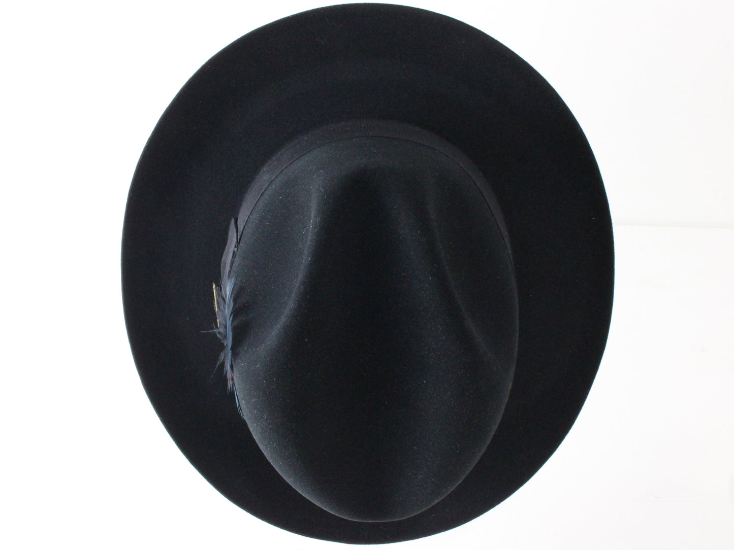 Stetson the Sovereign Mens Black Felt Fedora W/ Black Feather MULTIPLE SIZES
