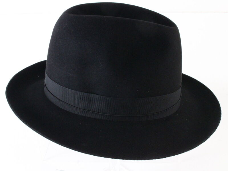 Borsalino Alessandria Como Mens Black Felt Fedora MADE ITALY MULTIPLE SIZES