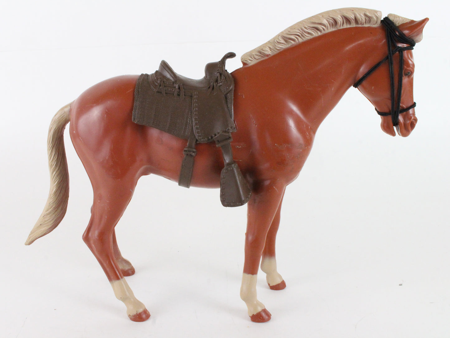 Vintage Louis Marx Johnny West Horse Sorrel Pancho W/ Saddle