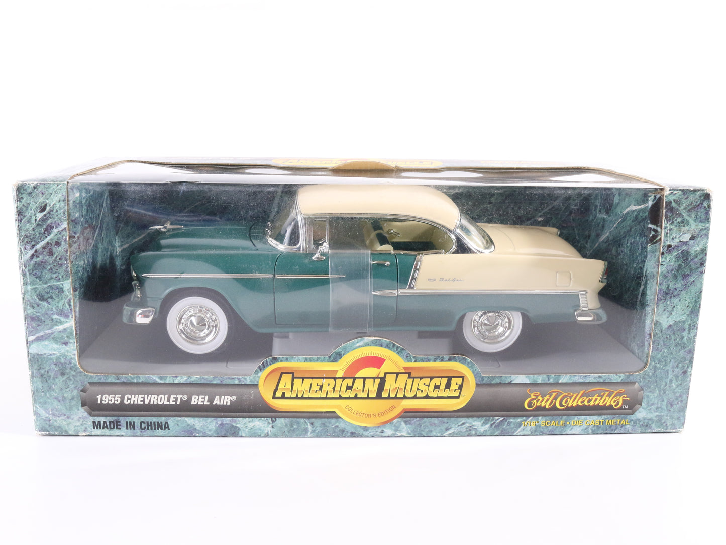1955 Chevrolet Chevy Bel Air Green & White American Muscle ERTL 1:18 Model 7256