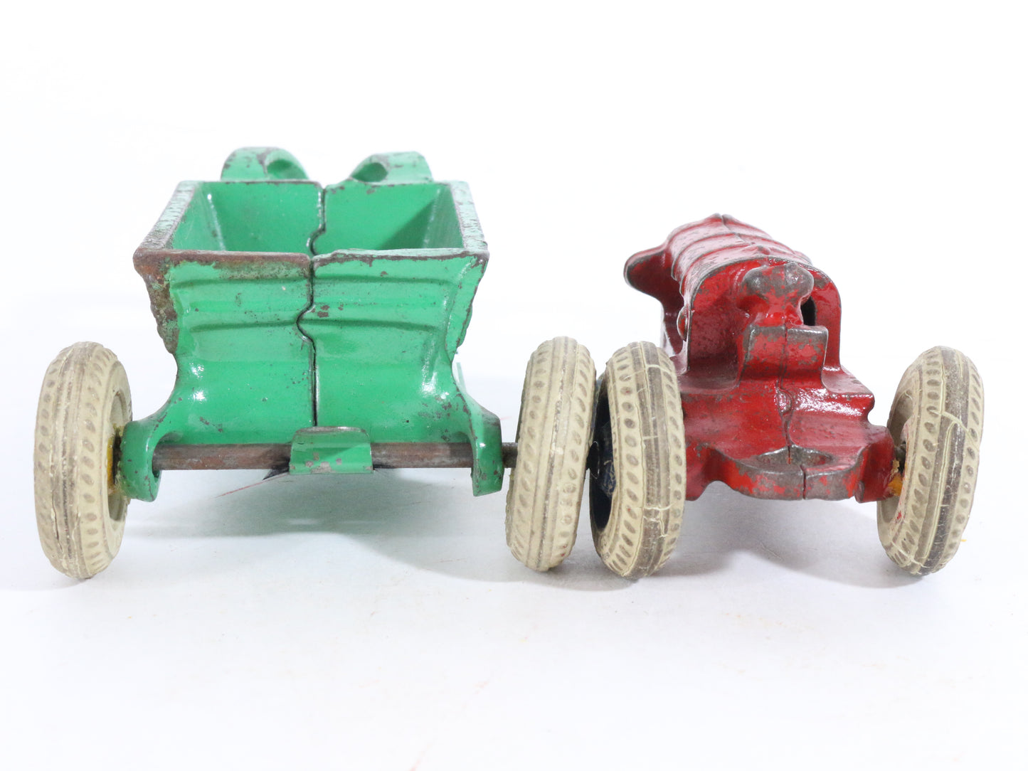 Vintage Allis Chalmers Tractor & Dump Trailer Balloon Wheels Arcade Cast Iron