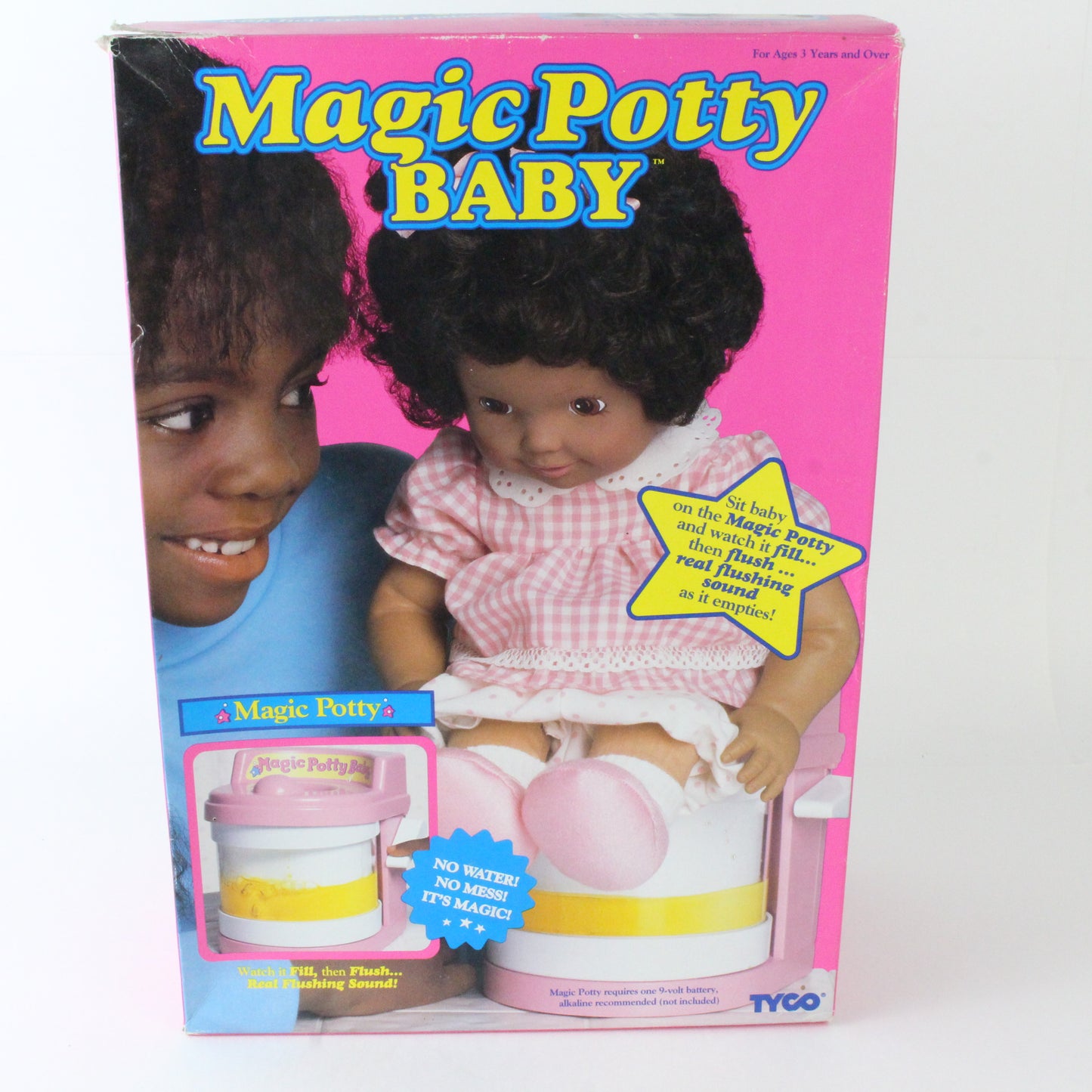 African American Magic Potty Baby Tyco 1992 Toy Doll & Accessories