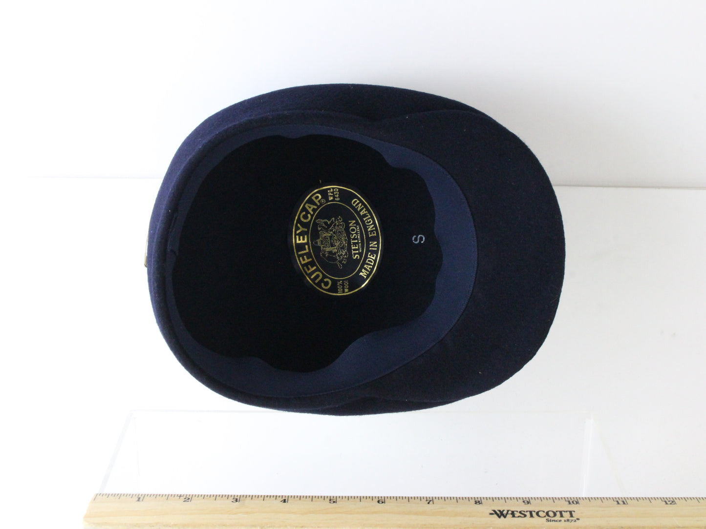Stetson Cuffley Cap Mens Navy Blue Wool Felt Newsboy Drivers Cap SMALL