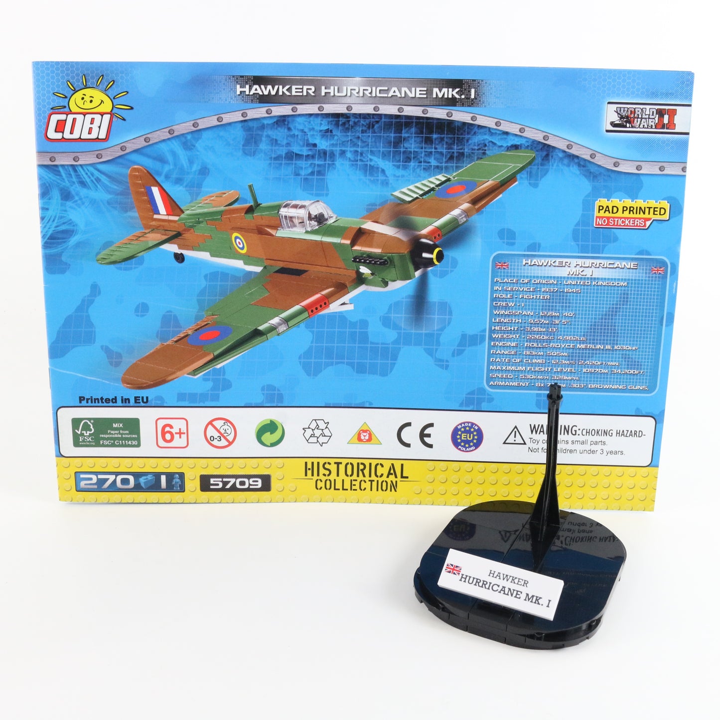 Hawker Hurricane Mk1 Fighter Plane WW2 Historical Collection COBI 11"