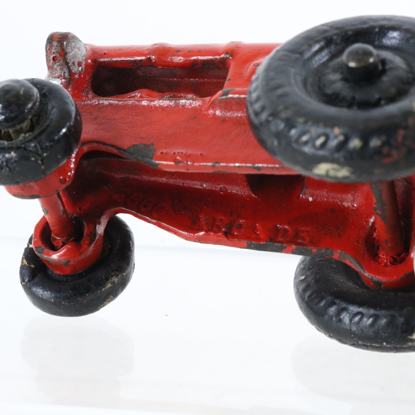 Vintage Red Tractor w/ Green Trailer Cast Iron Farm Models Arcade