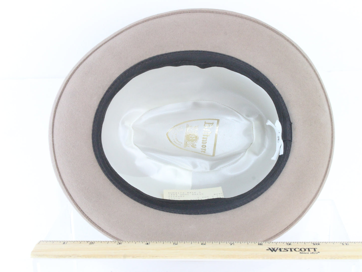 Biltmore Mens Vintage Hickory Tan Wool Felt Mens Vintage Dress Hat S