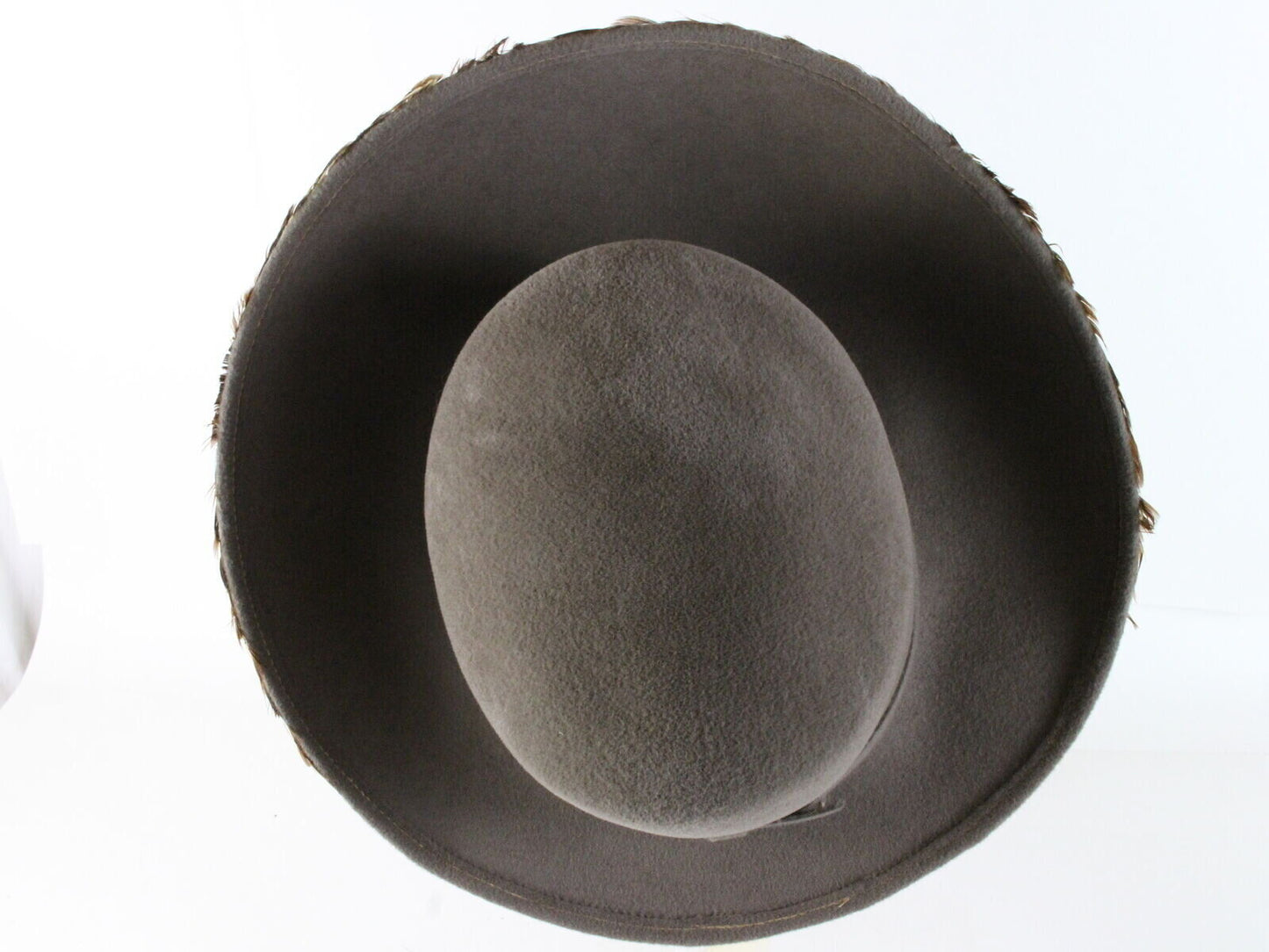 Vintage George Zamau'l New York Toupe Feathered Womens Hat 6 7/8 55cm