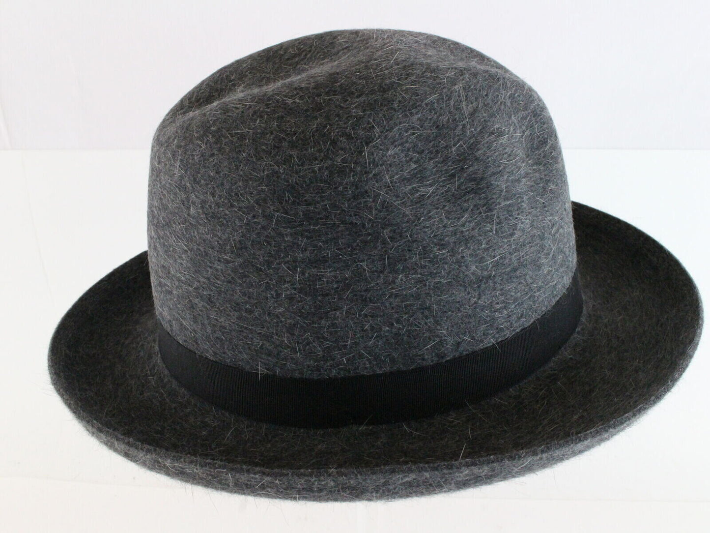 Vintage Royal Biltmore Top Hatters Carbon Gray Mohair Felt Homburg 6 7/8