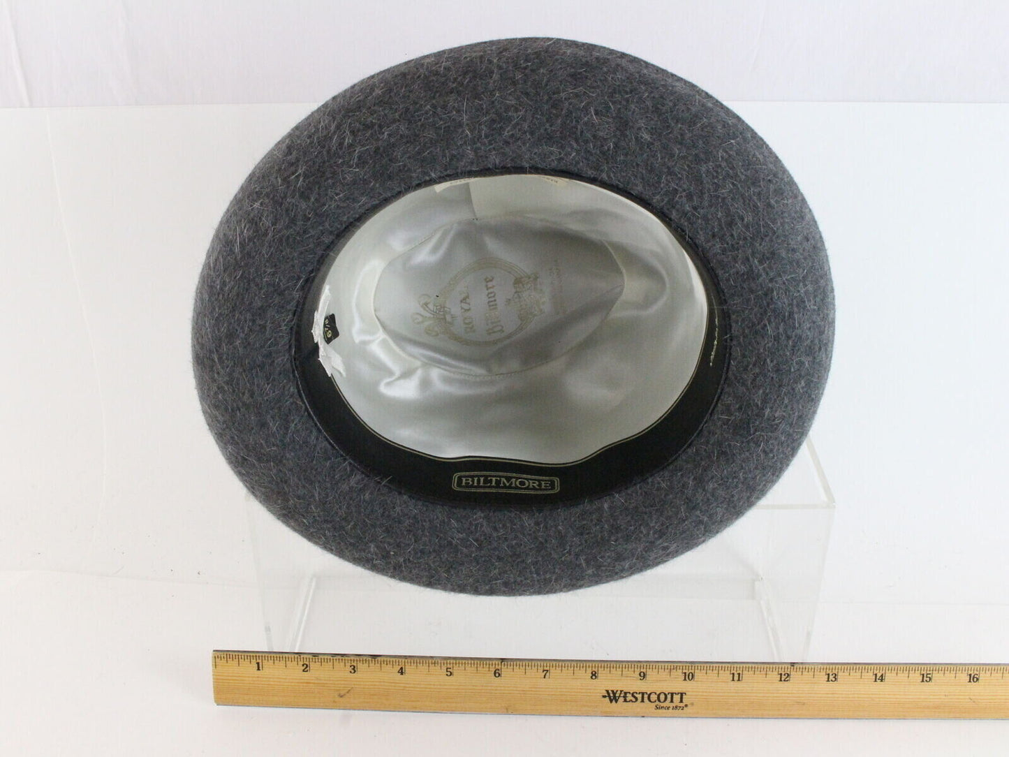 Vintage Royal Biltmore Top Hatters Carbon Gray Mohair Felt Homburg 6 7/8