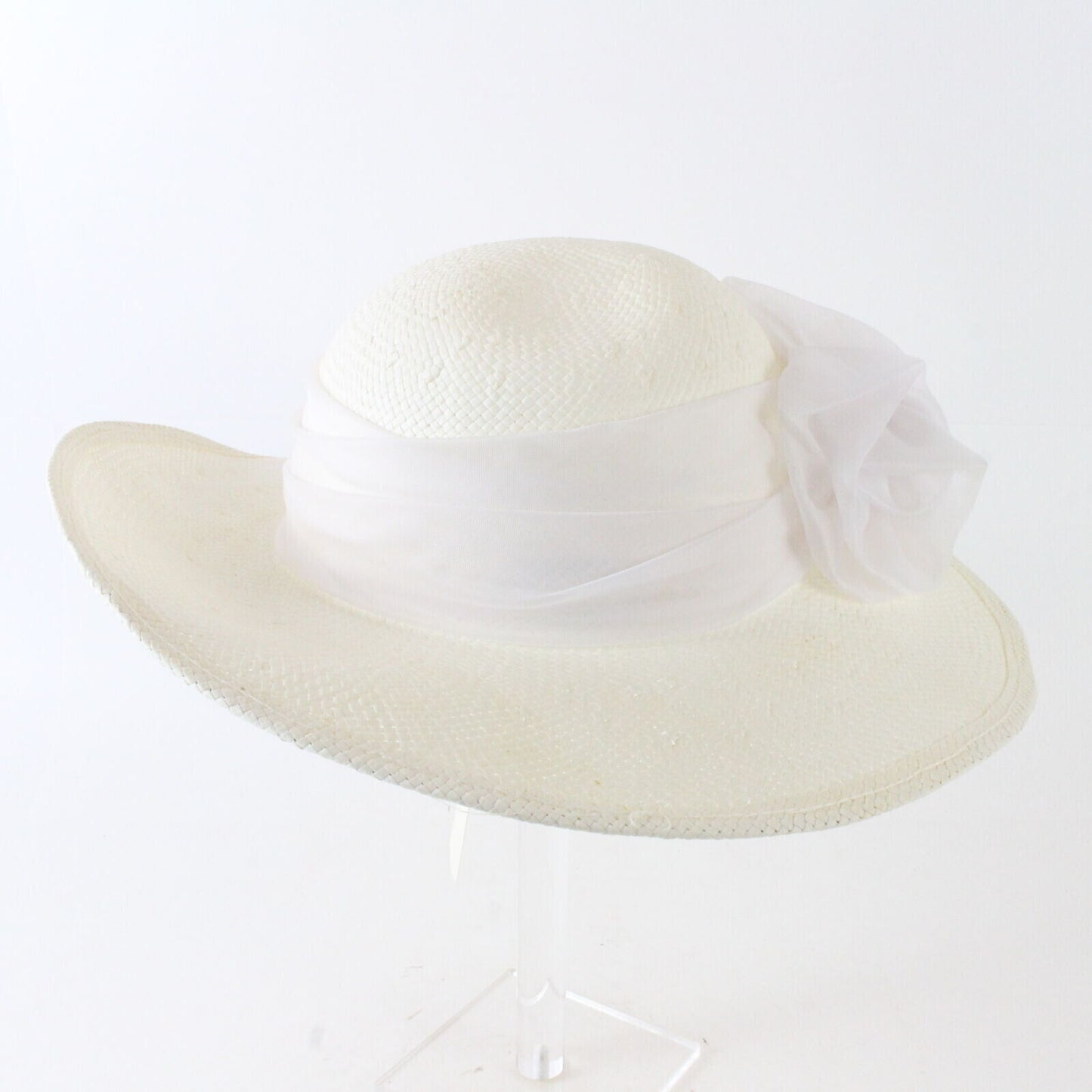 Vintage Miss Bierner Made In USA Straw Womens Hat 6 7/8 55cm