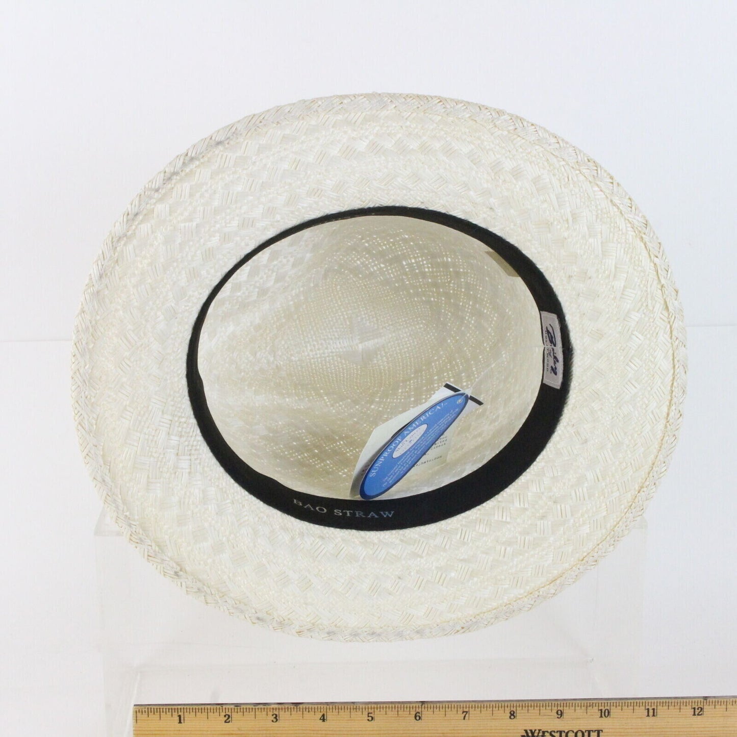 Bailey Hollywood Lamont Fedora White Bao Straw Small 6 7/8