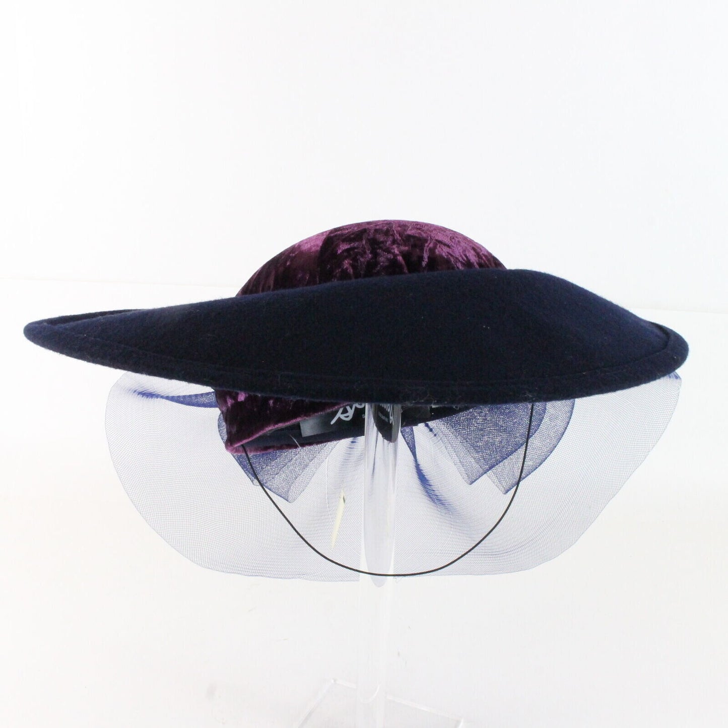 Sonni San Francisco 100% Wool Felt Navy & Purple Womens Hat 7 56cm