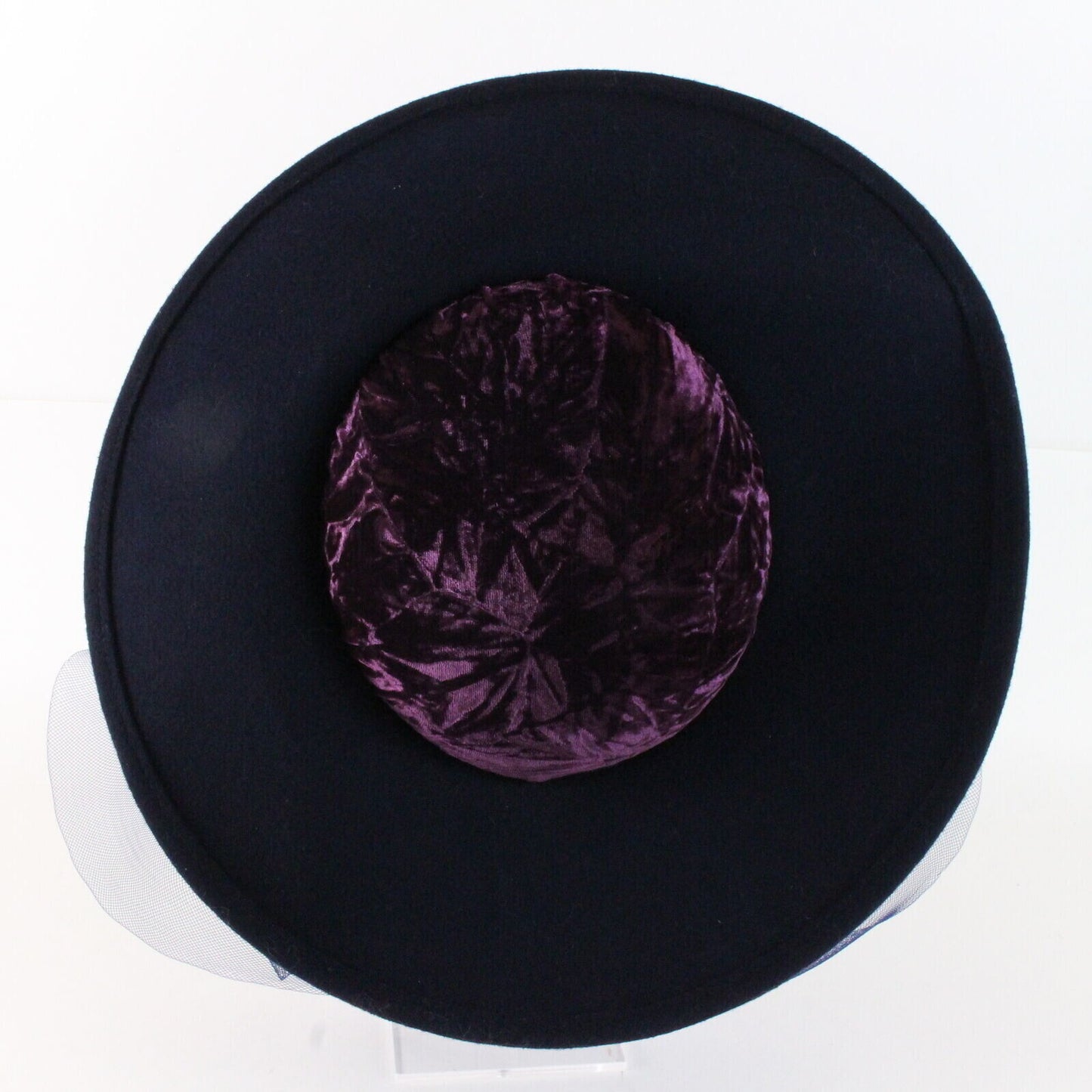 Sonni San Francisco 100% Wool Felt Navy & Purple Womens Hat 7 56cm