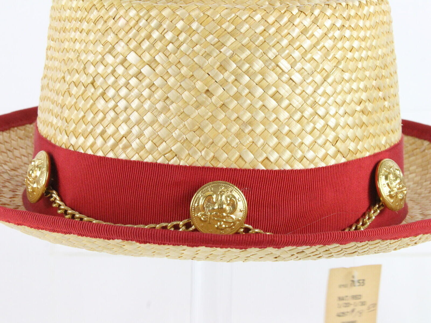 Sonni California Ladies Summer Hat Straw Red 7 1/8 57cm